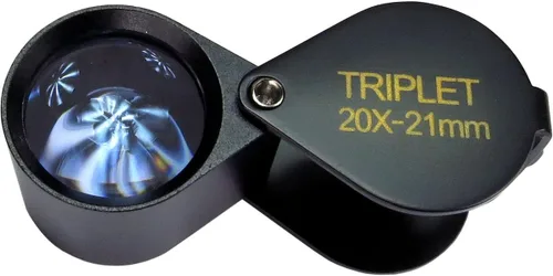 Vista 2 de HTS 203R2 - Lupa trilliza negra de 0.787 x 0.827 in con funda de piel