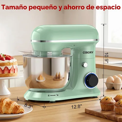 Vista 2 de CEBORY Batidora de pie, 4QT 10+P-Speed Mezclador de cocina eléctrico con verde ( Agave Green )
