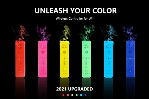 Vista 55 de Yosikr Controller for Wii, Remote Controller for Wii with Silicone Case and Wrist Strap Compatible for Wii/Wii U (2 Pack, White and White)