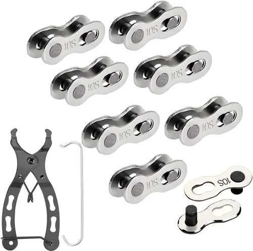 Vista 8 de 8 pares reutilizables de eslabones perdidos para bicicleta + alicates de cadena de bicicleta para 6/7/8/9/10/11 velocidades