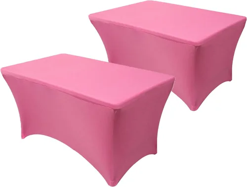 Vista 26 de Paquete de 2 manteles de mesa elásticos de elastano para mesas rectangulares de 4 pies, mantel ajustable de 48 pulgadas de largo x 30 pulgadas