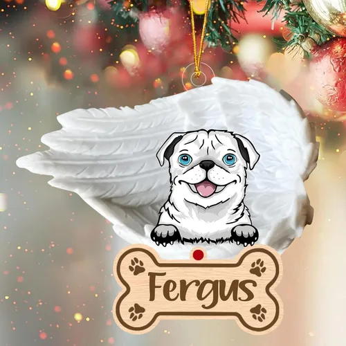 Vista 92 de Adorno de perro afgano de 1 ángel, adorno acrílico 2D personalizado conmemorativo para perros, regalo por pérdida de mascotas, regalo