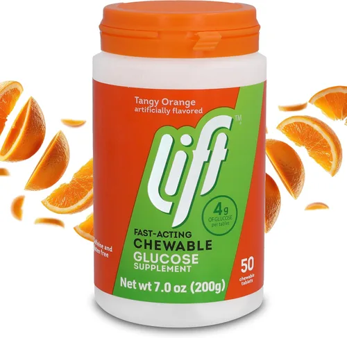 Vista 13 de Lift Glucosa, tabletas energéticas masticables de glucosa de acción rápida, arándano, tarro de 50 unidades (paquete de 1) Chewable glucose tablets