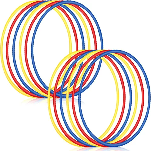 Vista 19 de Sratte 12 aros de juguete desmontables y ajustables para niños, anillo de ejercicio de color, círculo de plástico para niños y adolescentes,