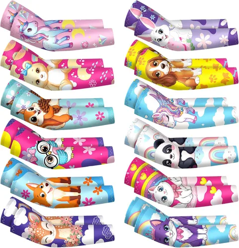 Vista 9 de Newcotte 12 pares de mangas de compresión para niños, manga de compresión de fútbol, béisbol, manga de brazo para jóvenes, protección UV