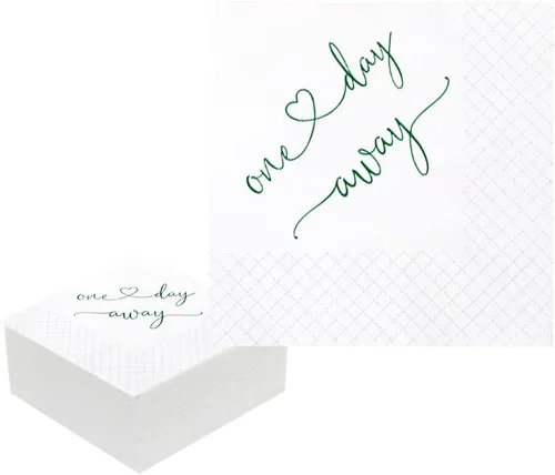 Vista 13 de Servilletas de cóctel de cena de ensayo de un día, suministros de fiesta de un día en papel servilletas desechables a granel para decoración de mesa