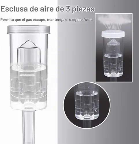 Vista 3 de Esclusas de aire de 3 piezas con 10 ojales, kit de esclusa de cerveza, esclusas para fermentar fermentación de bloqueo de aire para elaboración