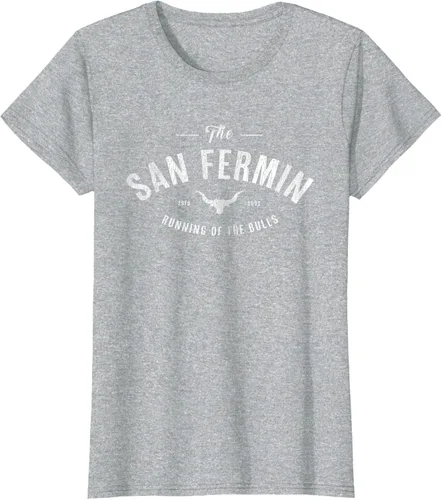 Vista 31 de The Running of the Bulls" - Pamplona Gift - Camiseta San Fermin, Rojo, S Asfalto