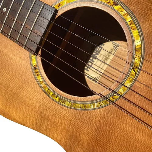 Vista 2 de Pegatina calcomanía con incrustaciones para guitarra acústica, purfling de boca de sonido con tema de abulón - Tira de roseta/OC Ocher