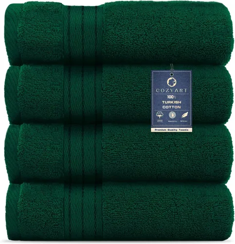 Vista 40 de COZYART - Juego de 6 toallas de baño de algodón turco, color azul claro, suaves, altamente absorbentes y duraderas, 19.17 oz/yd², incluye 2 toallas