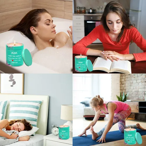Vista 7 de Regalos para el día de la madre de hija, hijo - Velas perfumadas con aroma a mamá, ideas divertidas de regalos para mamá, regalos únicos