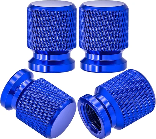 Vista 72 de 4 piezas de tapas de válvula de neumático con estilo púas, cubiertas de válvula de neumático universales de aleación de aluminio a prueba de polvo