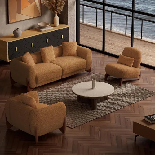 Vista 12 de Morden Fort Juego de Sofá Boucle de 2 Piezas, Conjunto de Sofás Tapizados Modernos Duraderos Cómodos Boucle Aptos para Mascotas, Silla sin Brazos