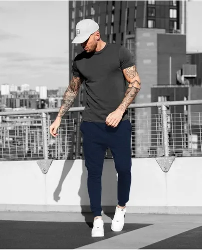 Vista 5 de Renaowin Pantalones deportivos para hombre, ligeros, ajustados, con cordón en la cintura, con bolsillos, para entrenamiento, correr, gimnasio, a