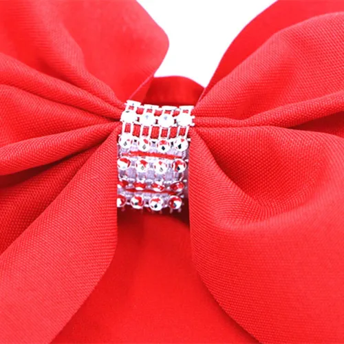 Vista 2 de 10 piezas de lazos elásticos para sillas de color rojo, de spandex, arcos decorativos para sillas de boda, elegantes cintas para fiestas, baby