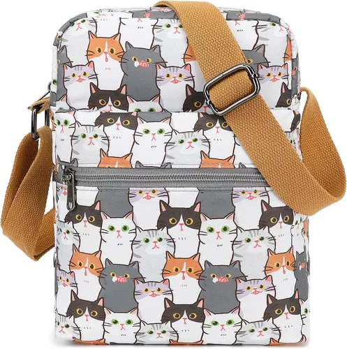Vista 24 de Leaper - Juego de estuche y cartera bandolera de lona para niñas y mujeres A-verde azulado-r