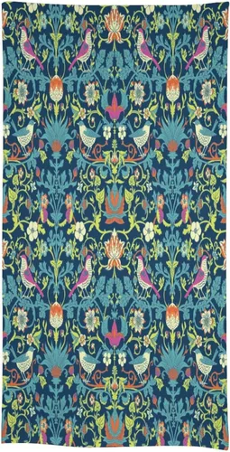 Vista 10 de Mantel Floral Retro de Pájaros, Diseño Original Bohemio William Morris Estampado Cubierta de Mesa para Hogar Picnic Fiesta Comedor Cocina William