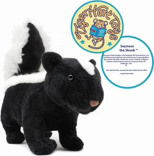 Vista 3 de TigerHart Seymour The Skunk - Peluche de 8 pulgadas de largo (medida de cola no incluida)