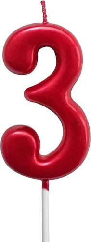 Vista 12 de NEWCANDLE - Velas de cumpleaños con purpurina roja