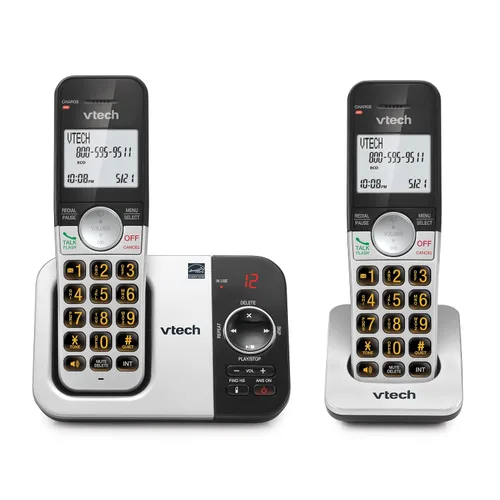 Vista 14 de VTech Teléfono inalámbrico con pantalla grande y botones grandes, DECT 6.0 con identificador de llamadas/llamada en espera, altavoz dúplex completo