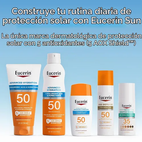 Vista 8 de Eucerin Advanced Hydration Sunscreen Spray, SPF 50, 6 OZ Lightweight Spray Sunscreen SPF 50 with Hyaluronic Acid and Humectants, Hypoallergenic