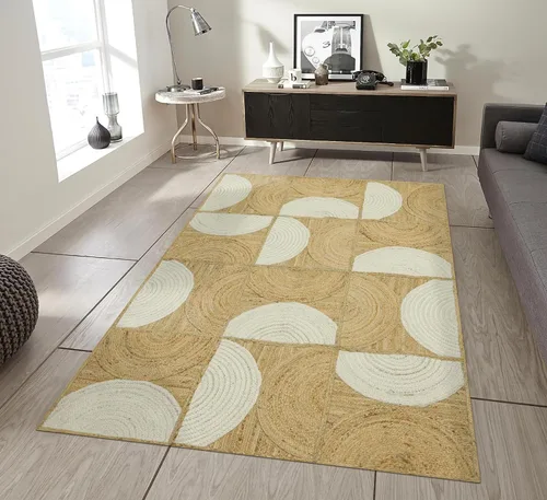 Vista 37 de Natural Jute Collection - Alfombra rectangular de 2 x 3 pies, alfombra de yute trenzada a cuadros multicolor de 0.27 pulgadas de grosor, ideal