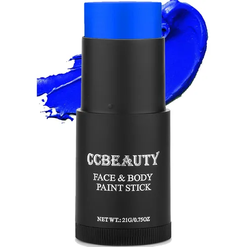 Vista 11 de CCbeauty Barra de pintura facial negra, kit de pintura facial, base de maquillaje SFX de cobertura completa, pintura corporal profesional no tóxica