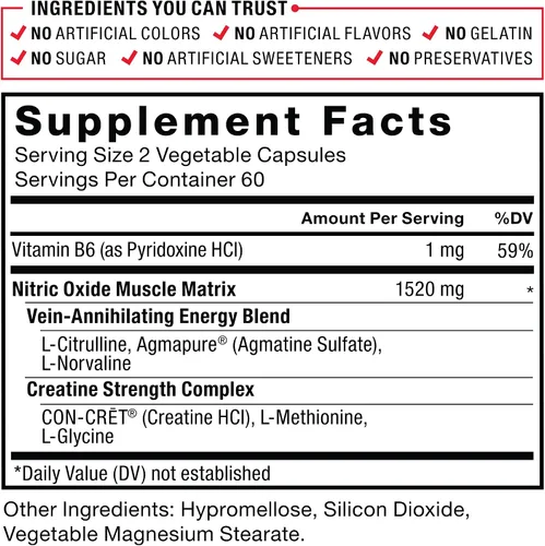 Vista 6 de Force Factor Volcano Pre-Entrenamiento Suplemento de Óxido Nítrico Booster para Hombres with Creatine and L-Citrulline to Help Boost Nitric Oxide