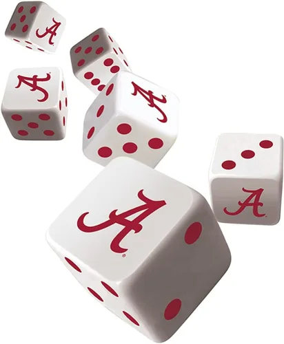 Vista 4 de MasterPieces Game Day - NCAA Alabama Crimson Tide - Juego de 6 dados con logotipo del equipo, tamaño estándar D6