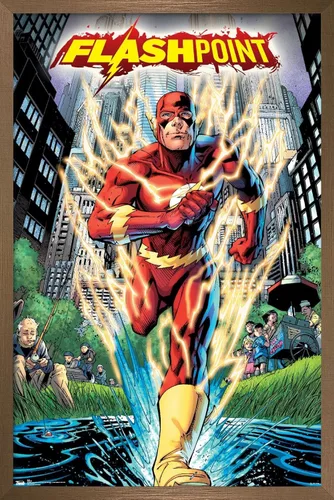 Vista 15 de Trends International DC Comics-The Flash-Flashpoint - Póster de pared, 14.725 x 22.375 pulgadas, versión enmarcada de madera de granero