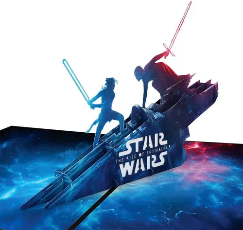 Vista 9 de Lovepop Star Wars™ The Death Star™ Tarjeta Desplegable de Enfrentamiento de la Estrella de la Muerte, Tarjeta 3D, Tarjeta de Cumpleaños, Tarjeta