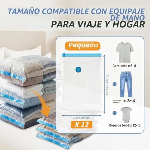 Vista 3 de Cozy Essential Vacuum Storage Bags, 80% Compression Vacuum Seal Space Saver Plastic Packaging Bags for Clothes, Blankets, Pillow, Bedding