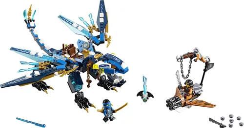Vista 4 de Kit de construcción de LEGO Ninjago Dragón Elemental de Jay 70602 (350 piezas)