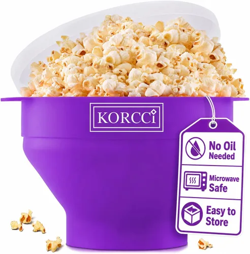 Vista 13 de El Fabricador de Palomitas de Maíz Original Korcci de Silicona para Microondas, Fabricador de Palomitas para Microondas, Tazón Plegable para Hacer