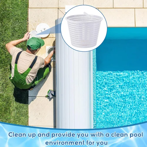 Vista 5 de Mumufy Paquete de 4 cestas de repuesto para desnatadora de piscina con asa, cesta resistente para mantenimiento de piscinas, consejos: presta