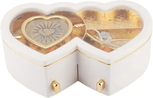 Vista 8 de Caja de música de bailarina caja de joyería musical caja de joyería musical de bailarina de doble corazón caja de regalo de música con bola