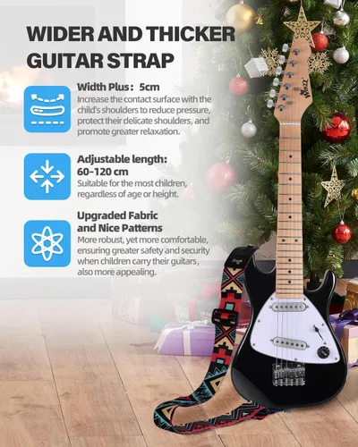 Vista 8 de Winzz - Guitarra eléctrica para niños de 30 pulgadas, kit para principiantes, guitarra eléctrica mini de tamaño 1/4 para niños, juego completo