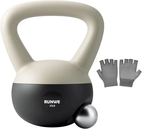 Vista 9 de RUNWE Soft Kettlebell - Sand Filled Kettlebell Cushioned Impact-Resistant Base Options for 25, 20, 15, 10 and 5 LB, Safety Guaranteed Ideal for Men