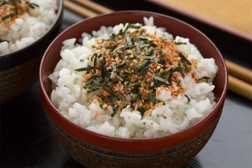 Vista 6 de Mishima Paquete variado Furikake de condimentos de arroz 4 sabores Producto de Japón