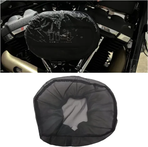 Vista 2 de Cubierta Protectora Impermeable para Filtro de Limpiador de Aire Compatible con Harley Touring Flhr Flhx Dyna Softail 114 Road King