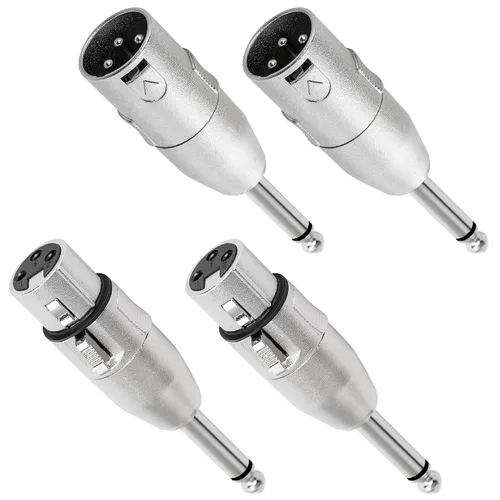 Vista 7 de Adaptador TRS Hembra de 1/4" a XLR Paquete de 2 - Conector TRS de 6.35mm 1/4" a XLR