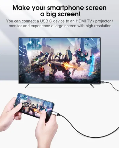 Vista 6 de Adaptador USB C a HDMI, ELUTENG USB tipo C a HDMI (compatible con Thunderbolt 3) 4 K 60 Hz compatible con transmisión de audio y vídeo tipo C 3.1 a