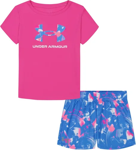 Vista 11 de Under Armour baby-girls Short Sleeve Shirt and Shorts Set, Durable Stretch and Lightweight