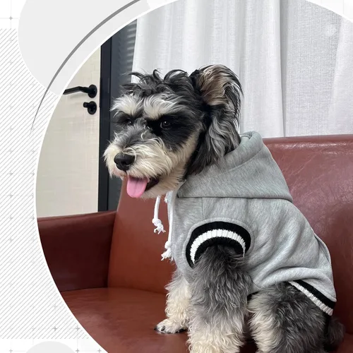 Vista 5 de FUAMEY Sudadera con capucha para perro, suéter de forro polar para invierno, sudadera cálida para mascotas con bolsillo, atuendo suave y cálido