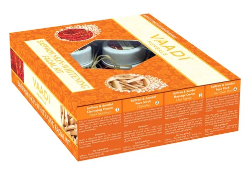 Vista 5 de Vaadi Herbals Kit facial – Kit facial de sandalias de azafrán con aceite de sándalo, citronela, cáscara de naranja y manteca de karité, todo