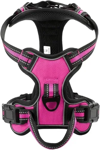 Vista 11 de Adjustable Reflective Dog Harness Vest - No Pull, Soft & Breathable for Small, Medium & Large Dogs(Black,Small)