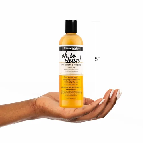 Vista 10 de Aunt Jackie's Curls and Coils Oh So Clean Champú Hidratante Profundo y Suavizante para Cabello para Rizos Naturales, Espirales y Ondas, Enriquecido