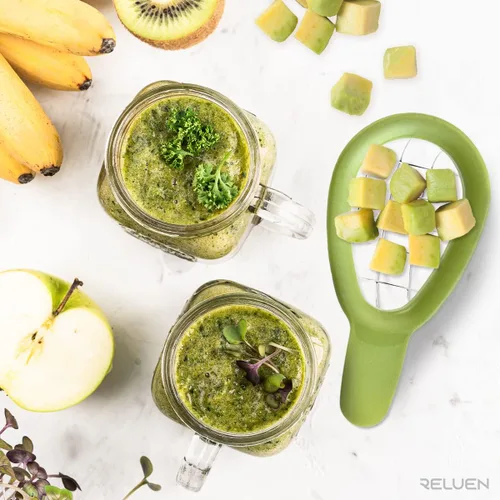 Vista 8 de Herramienta para cortar aguacate – Cuber de aguacate de 3.2 x 6.3 pulgadas con mango ergonómico, fácil de usar y limpiar, plástico de grado