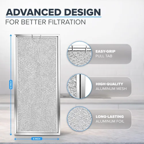 Vista 4 de Filtro de grasa para microondas compatible con microondas Whirlpool y GE, paquete de 2 unidades de aproximadamente 13 x 6 pulgadas
