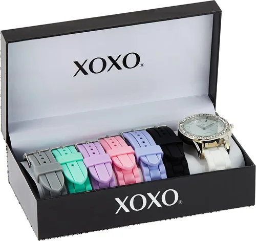Vista 6 de XOXO XO9069 Reloj en tono plateado con siete bandas intercambiables para mujer